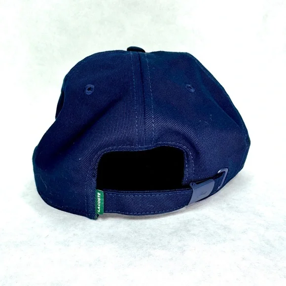LACOSTE Unisex Adjustable Organic Cotton Twill Cap - Navy - RK9871 - Picture 8 of 12